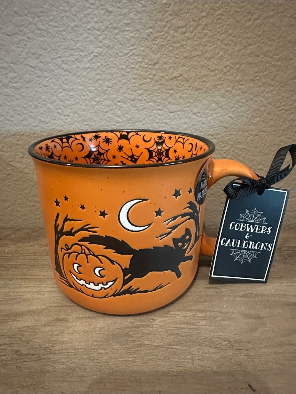 Cobwebs & Cauldrons Pumpkin & Cat Mug